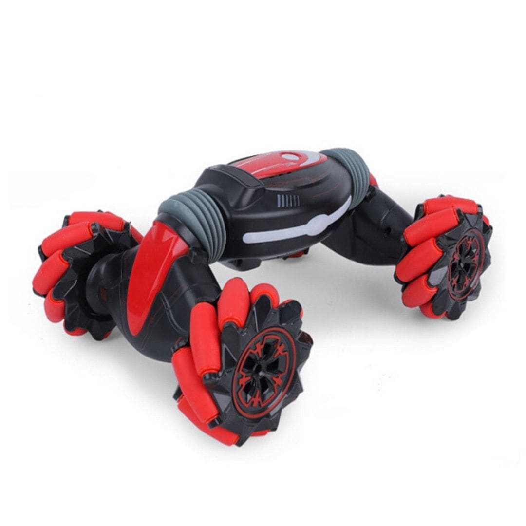 Voiture telecommandee rouge version 4x4 surelevée