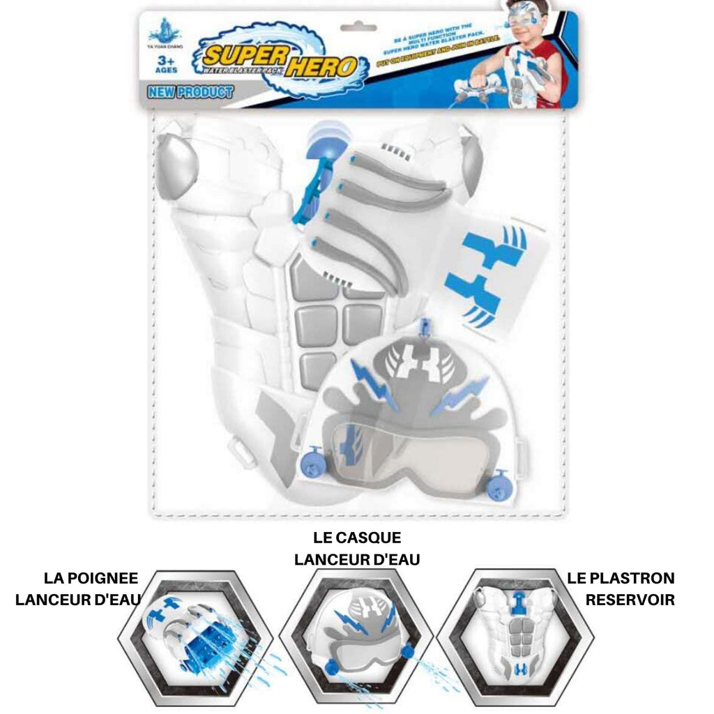 Plastron-casque-poignee-lanceur-eau-pistolet